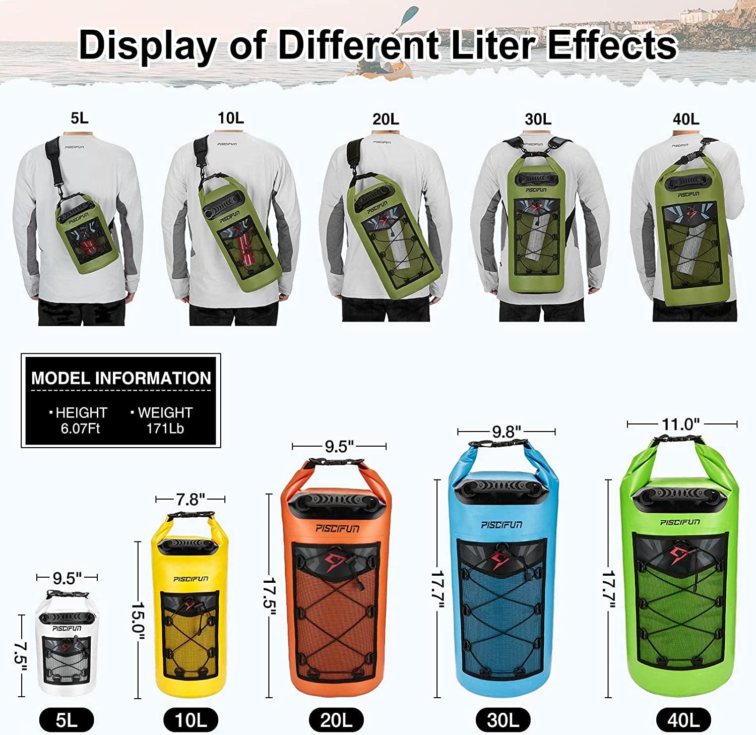 Ultimate Waterproof Dry Bag Backpack with Phone Case - Perfect for Boating, Kayaking, Fishing and More!