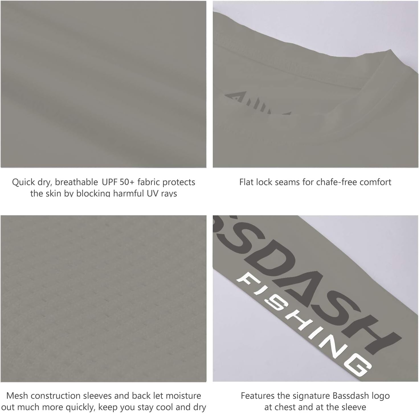 Ultimate UV Protection Fishing T-Shirt for Men - Long Sleeve UPF 50+ Tee in Ash Grey/Dark Grey
