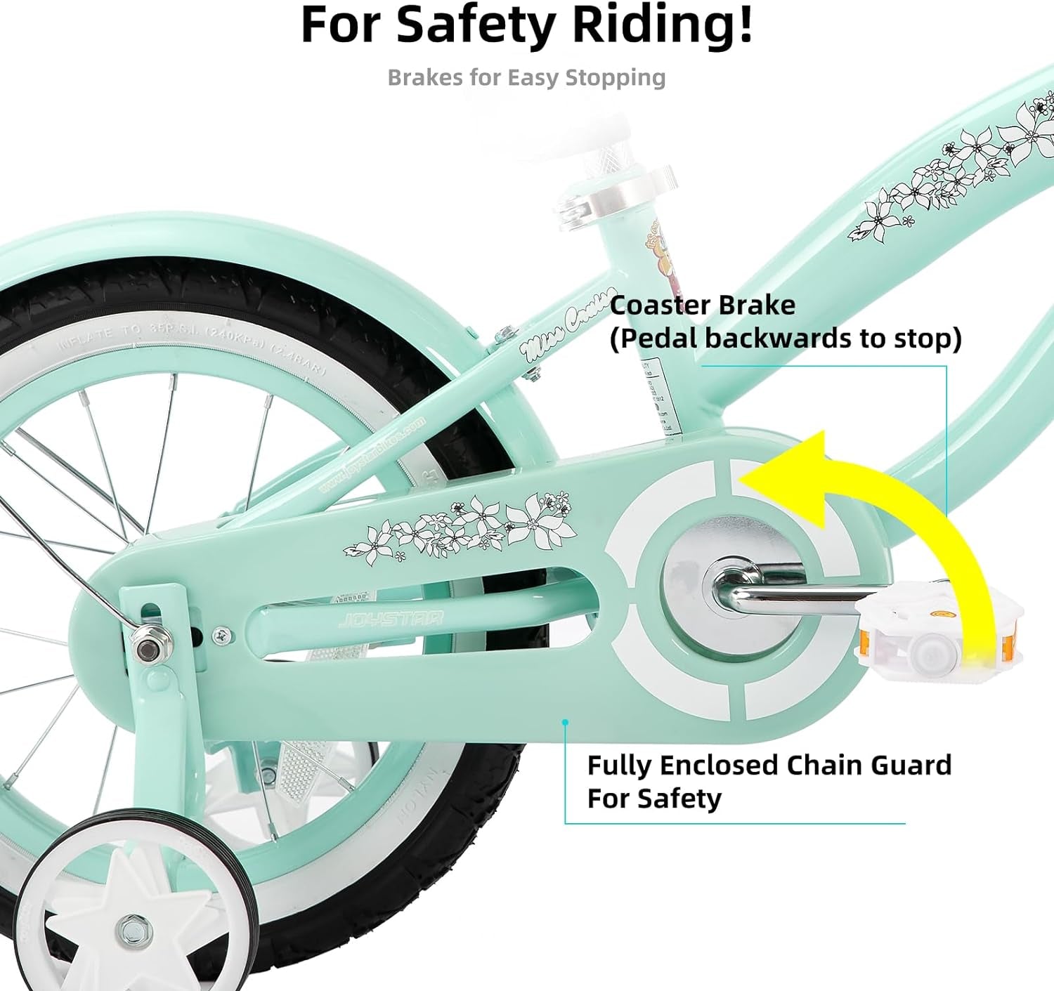 Stylish 14-Inch Kids Cruiser Bike with Training Wheels for Ages 2-7 - Perfect for Boys and Girls!