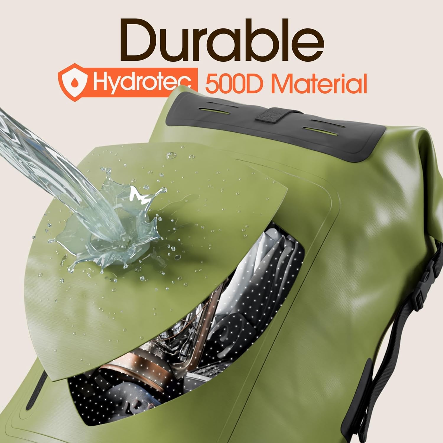 Ultimate Waterproof Backpack for Adventurers - Heavy Duty Roll-Top Closure Dry Bag with Cushioned Phone Case