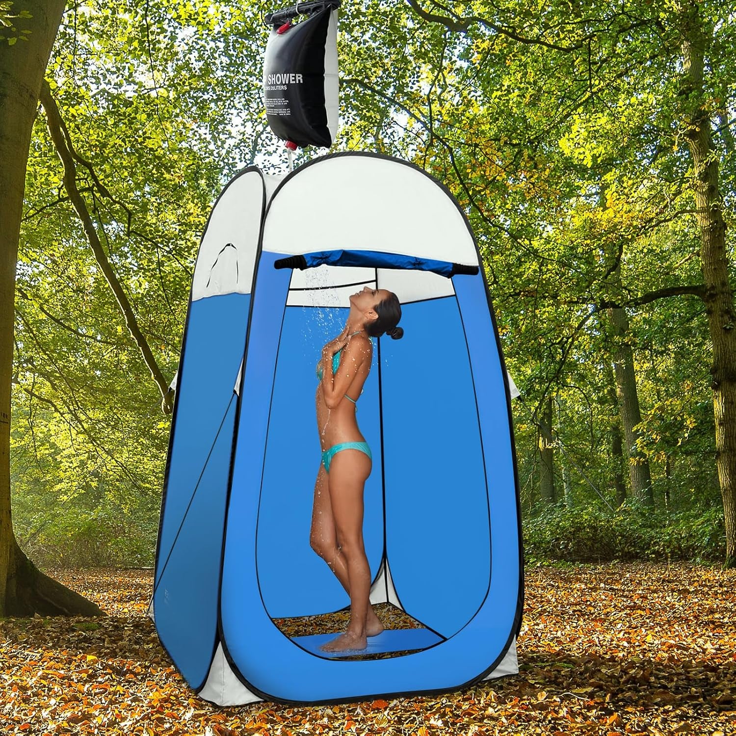 Extra-Large Pop-Up Shower Tent - Portable Privacy Changing Room for Camping 4' x 4' x 78" H