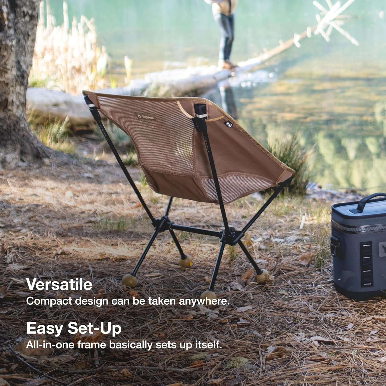 Chair One Original Lightweight Compact Camping Chair - Perfect for Outdoor Adventures, Backpacking, and Picnics - Black/Blue, Only 2.1 lbs!