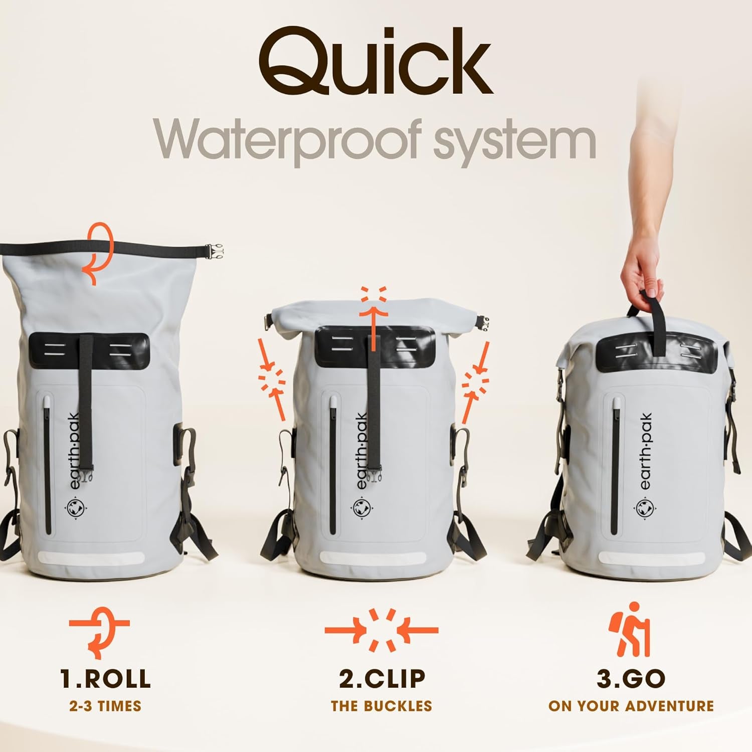 Ultimate Waterproof Backpack for Adventurers - Heavy Duty Roll-Top Closure Dry Bag with Cushioned Phone Case