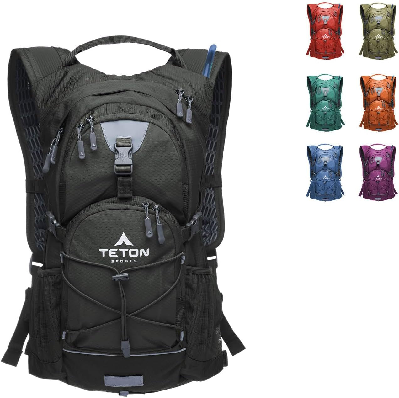 Teton Oasis Hydration Backpack – Ultimate Lightweight Water Pack with 2L Bladder for Hiking, Running, and Cycling – Available in 18L and 22L Sizes with Sewn-In Rain Cover for Men and Women