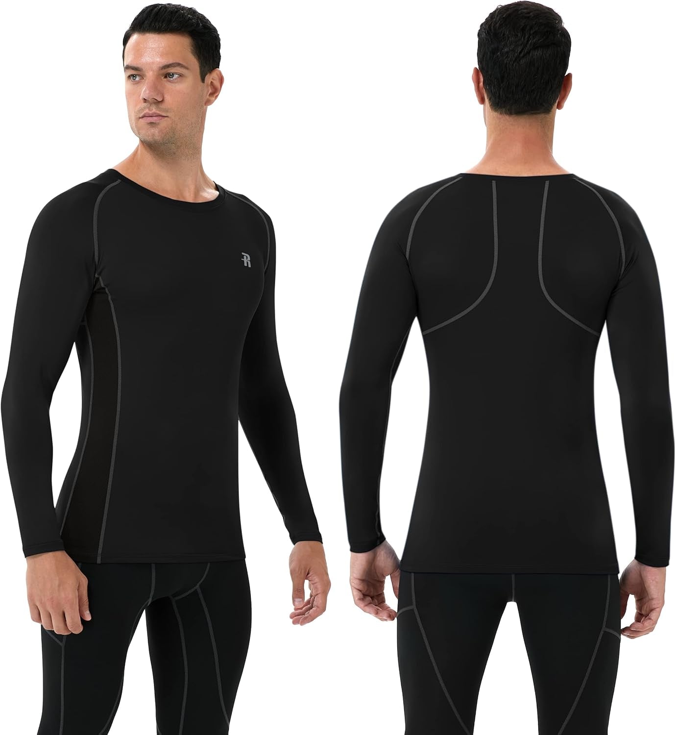 Ultimate Men's Long Sleeve Compression Shirts - Cool Dry Athletic Tees for Workouts, Fishing, and Sports - 3 Pack in Black, White, and Navy