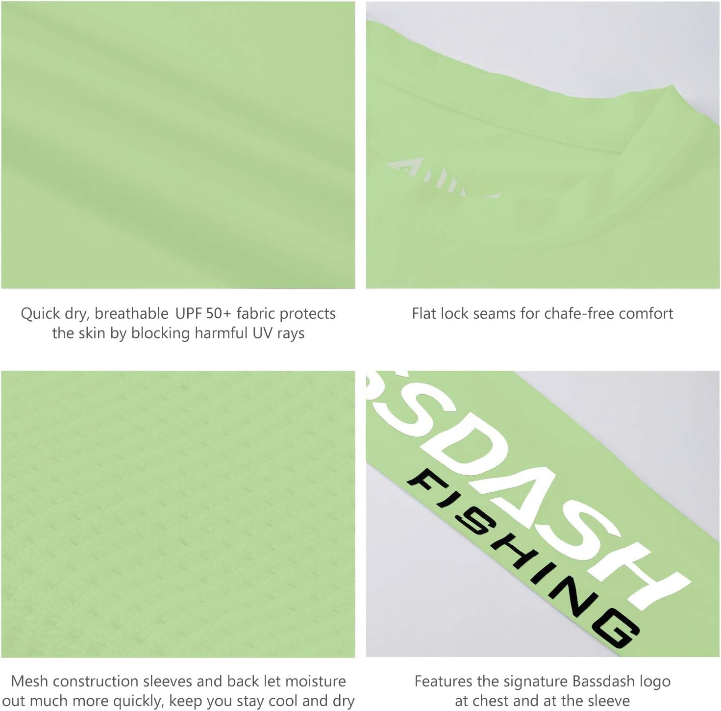 Ultimate UV Protection Fishing T-Shirt for Men - Long Sleeve UPF 50+ Tee in Apple Green with Dark Grey Logo