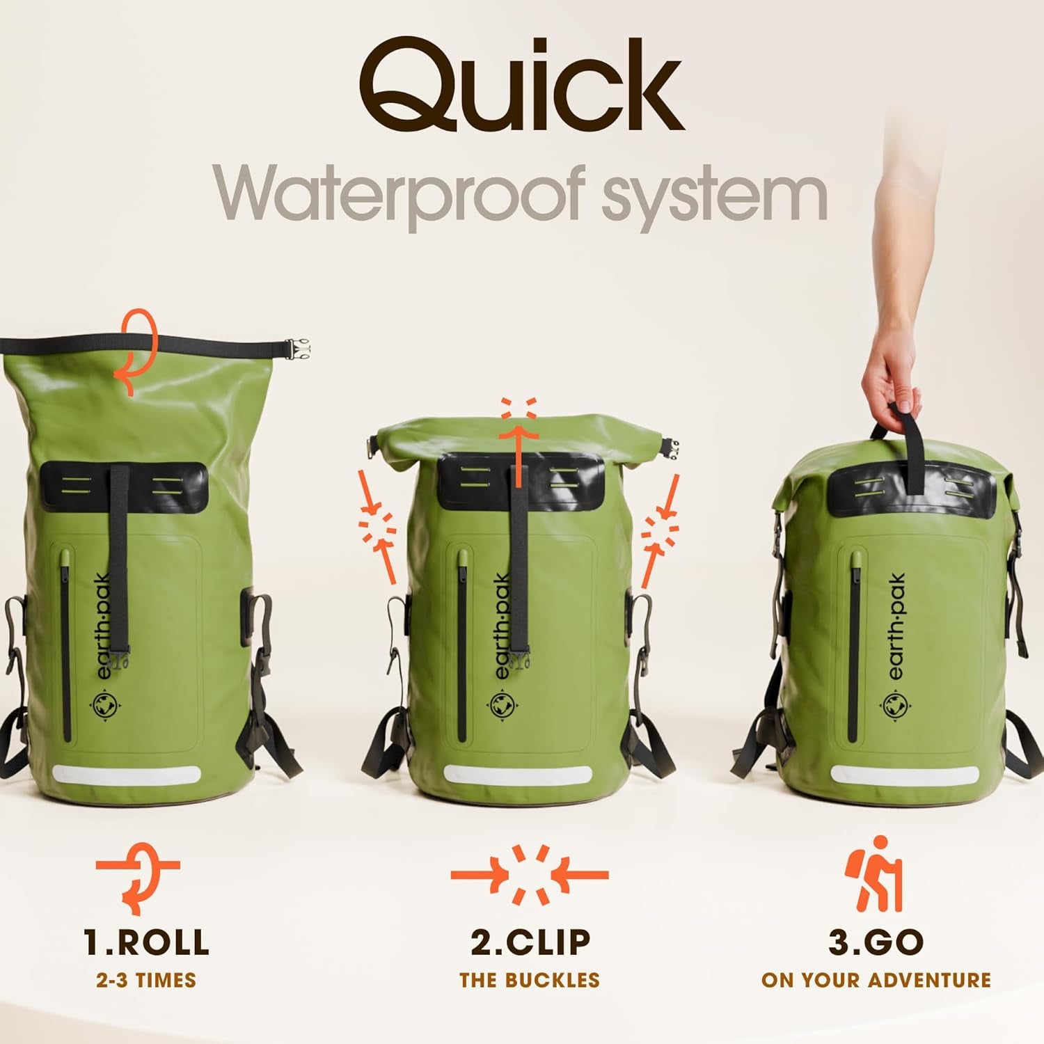Ultimate Waterproof Backpack for Adventurers - Heavy Duty Roll-Top Closure Dry Bag with Cushioned Phone Case