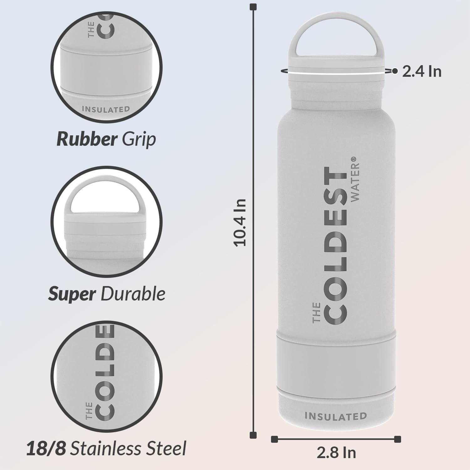 Stay Hydrated with the Coldest Insulated Water Bottle - 21oz Stainless Steel Thermos with Handle Lid, Leak Proof and Double Walled for Ultimate Temperature Retention