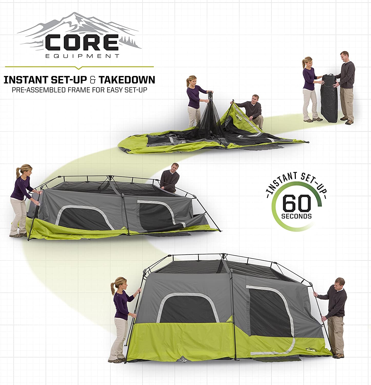 Spacious 9-Person Instant Cabin Tent - Quick Setup, Weather-Resistant, Perfect for Camping Adventures!