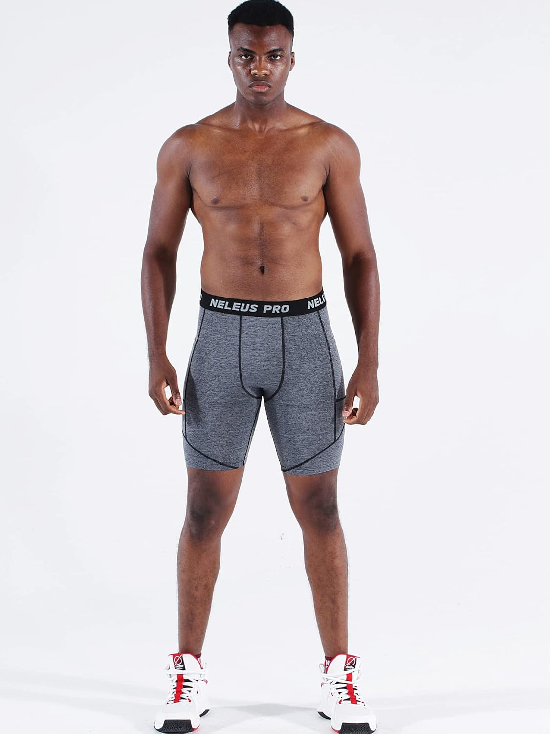 Men's 3-Pack Running Compression Shorts with Convenient Pockets - Perfect for Active Lifestyles
