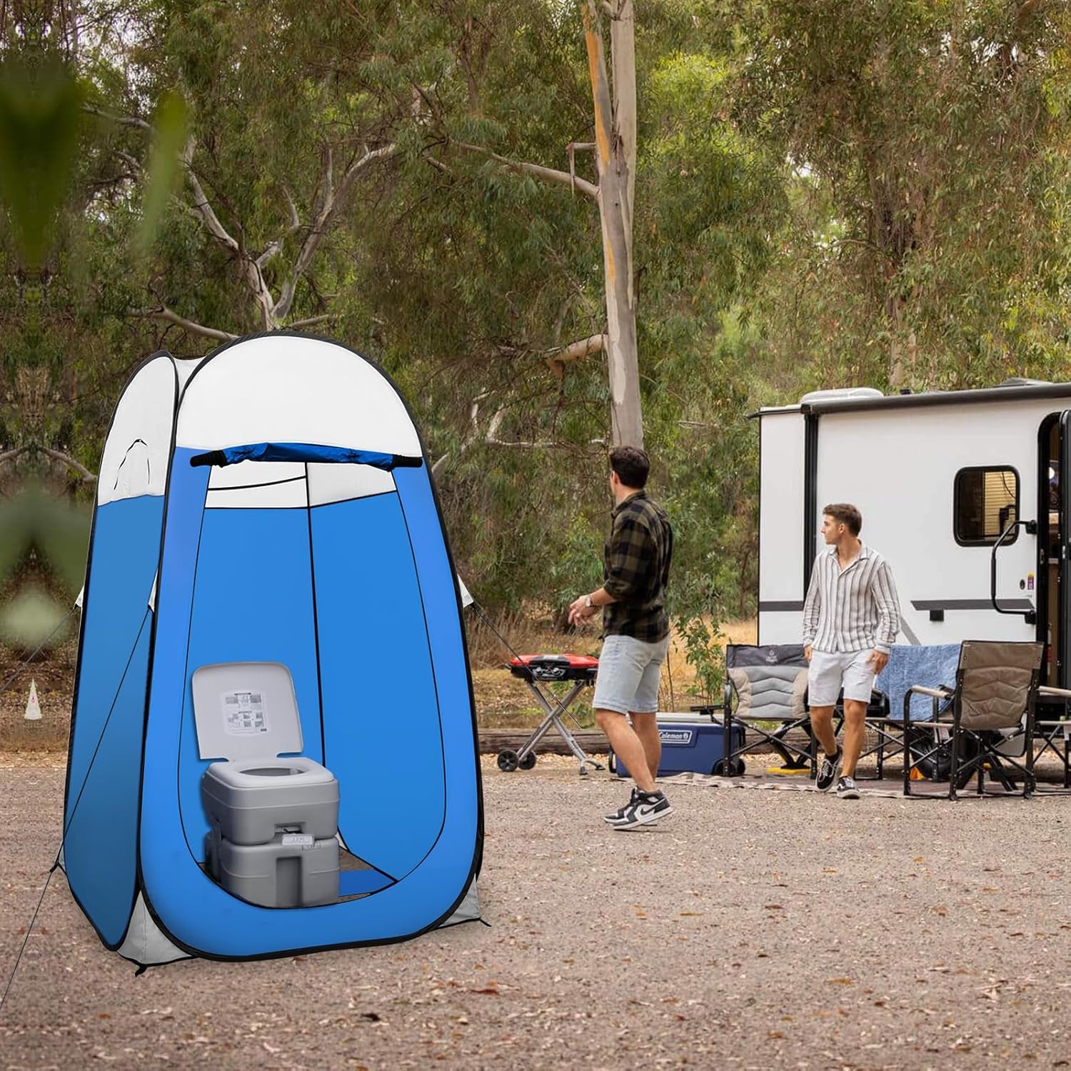 Extra-Large Pop-Up Shower Tent - Portable Privacy Changing Room for Camping 4' x 4' x 78" H