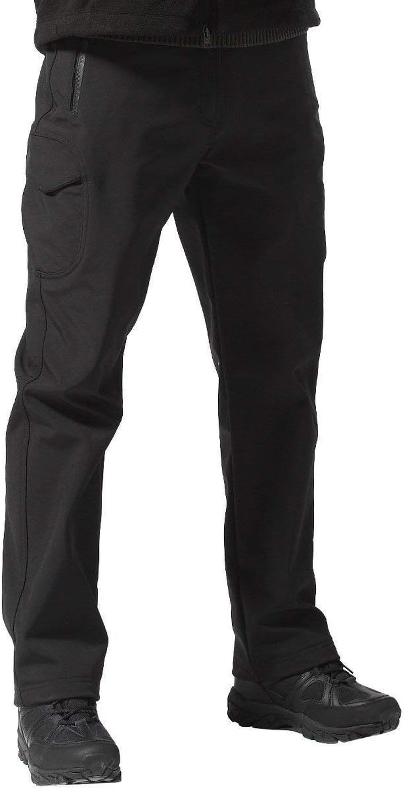 Men's Versatile Outdoor Softshell Fleece-Lined Cargo Pants for Snow, Skiing, and Hiking with Adjustable Belt