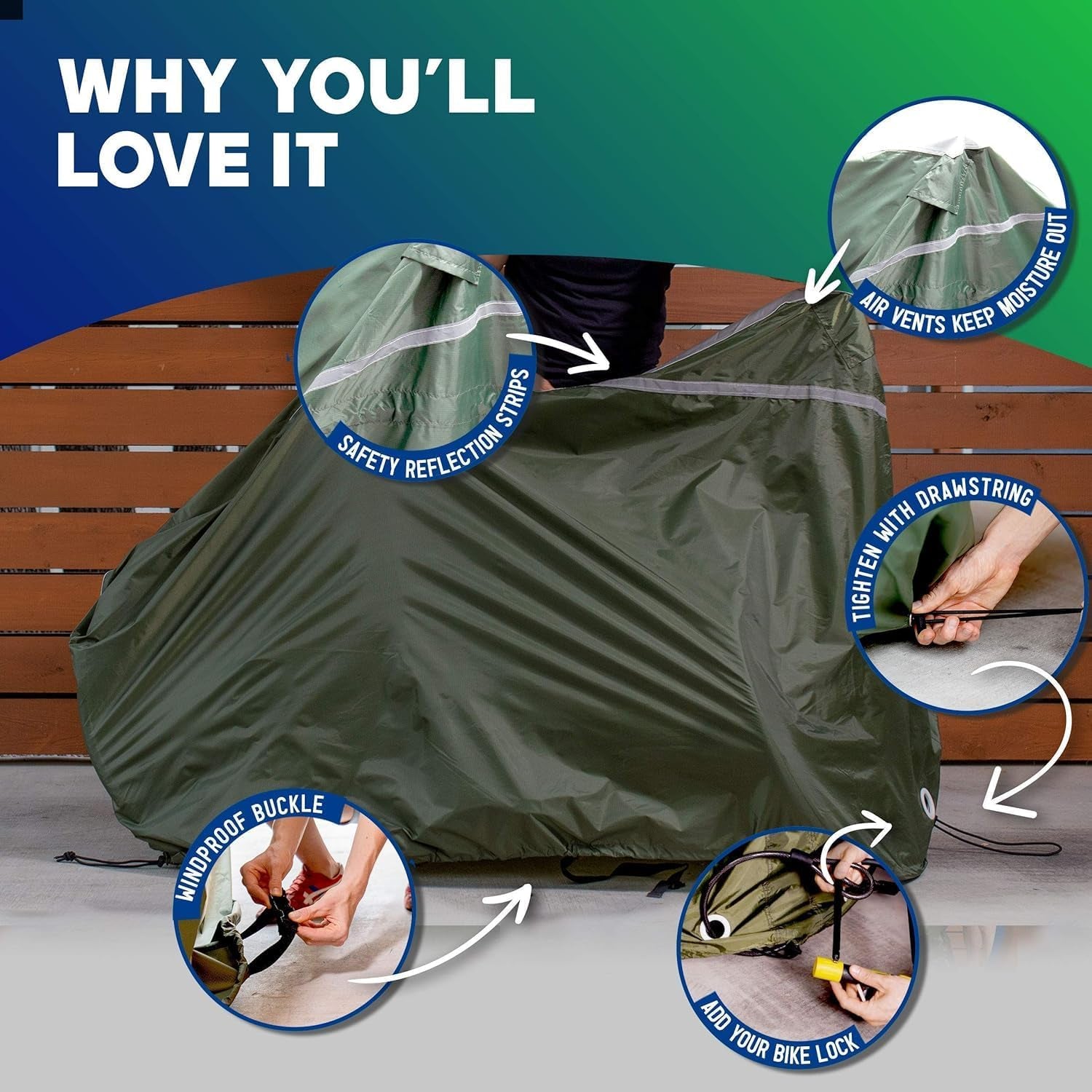 Bike Cover – Reflective Bicycle Covers for outside Storage - Waterproof & Weatherproof 