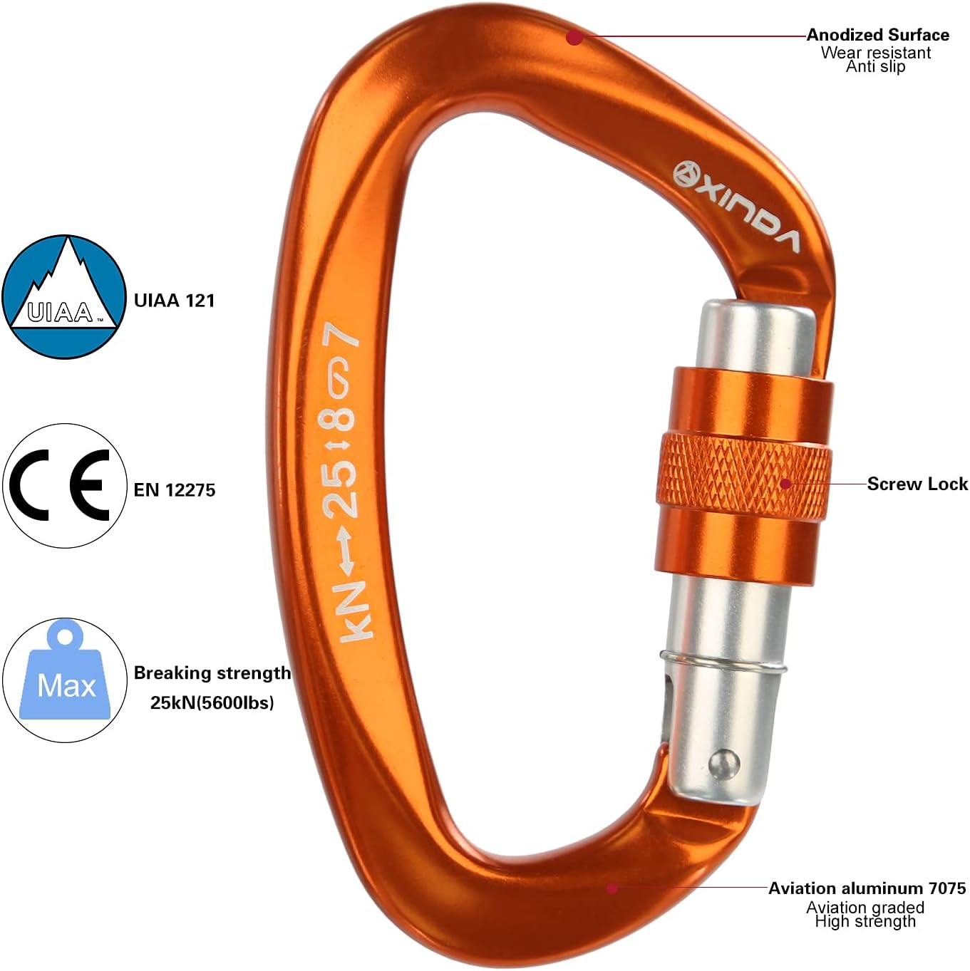 Ultimate Screw Locking Carabiner Clip - Heavy Duty, Professional Grade for Climbing, Camping, and Outdoor Adventures