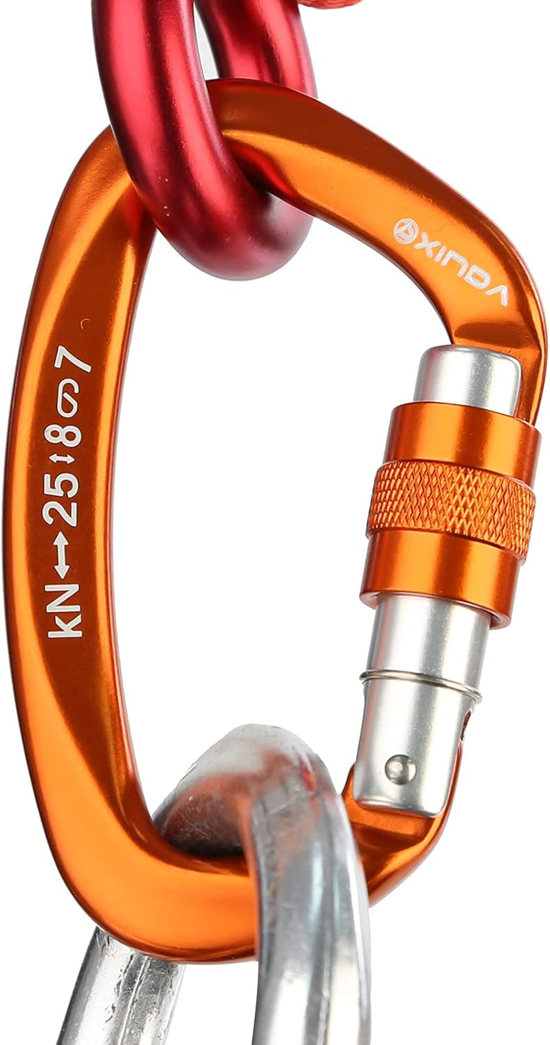 Ultimate Screw Locking Carabiner Clip - Heavy Duty, Professional Grade for Climbing, Camping, and Outdoor Adventures