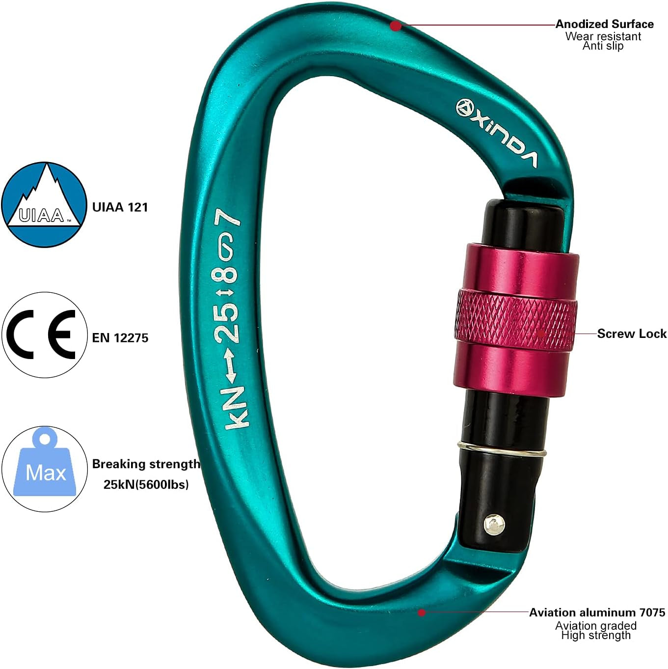 Ultimate Heavy-Duty Screwgate Locking Carabiner Clip - Unmatched Safety for Rock Climbing, Mountaineering, Camping, and Outdoor Adventures