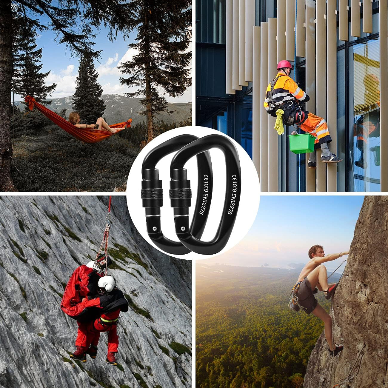 Unleash Your Climbing Potential with the Heavy-Duty 25kN Locking Carabiner - 5600Lb Screw Gate D Shape for Ultimate Safety and Performance