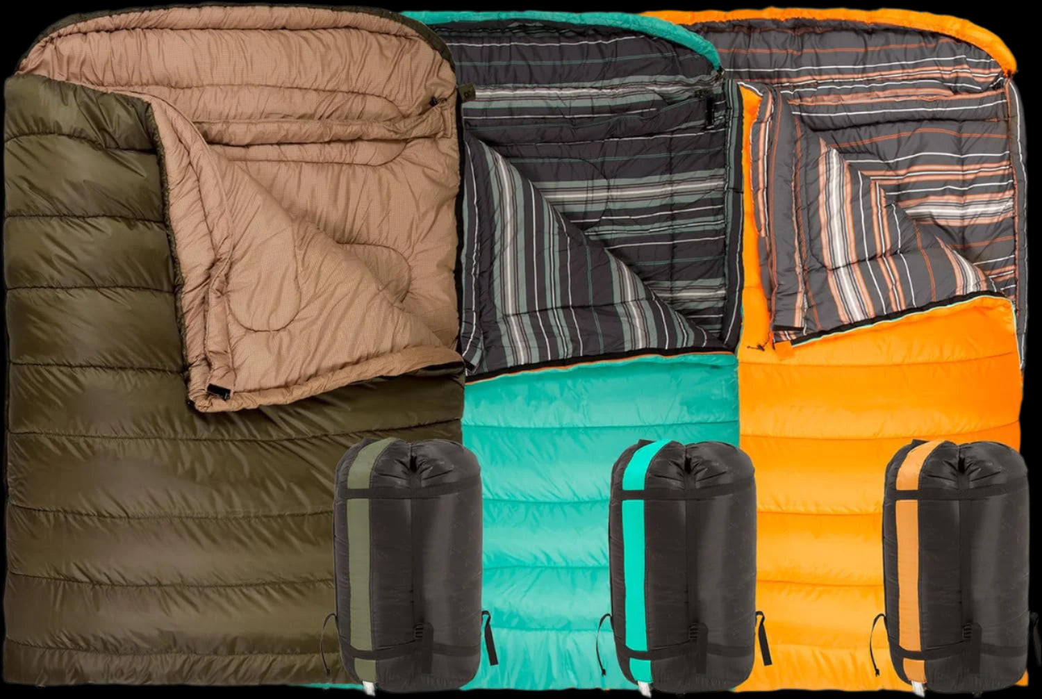 Teton Mammoth Queen Size Double Sleeping Bag- a Warm Bag the Whole Family Can Enjoy – Great for Camping, Hunting and Base Camp. Compression Sack Included