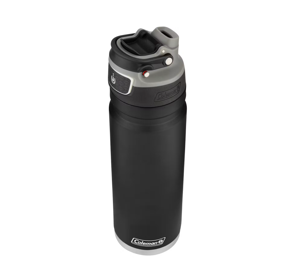 Best Seller Coleman Freeflow 24oz Stainless Steel Water Bottle - Keeps Drinks Ice Cold or Hot - Sleek Black Finish - Grit and Gear